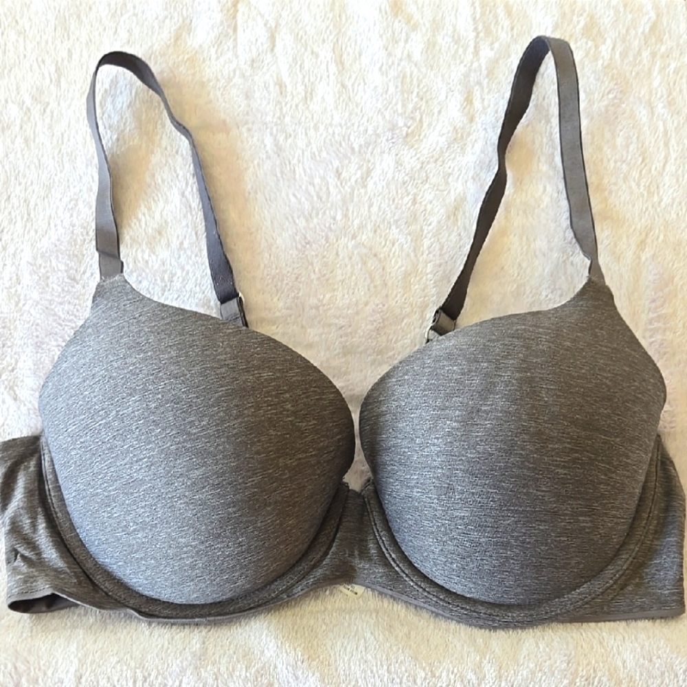Aerie Gray Full-Coverage Bra with Adjustable Straps